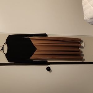 Woman's Zara Black and Copper Longsleeve Maxi dress. Size S.